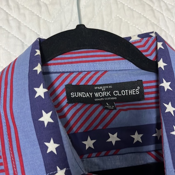 Men’s button up short, short sleeve, patriotic,American flag - Picture 2 of 4